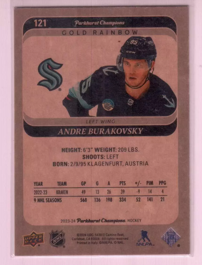 2023-24 Parkhurst Champions Gold Rainbow #121 Andre Burakovsky 1