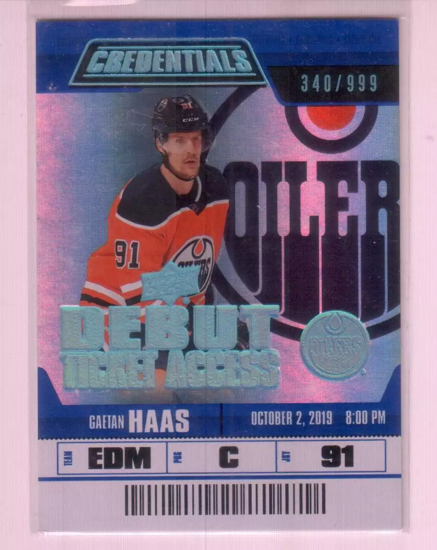 2019-20 Upper Deck Credentials #67 Gaetan Haas 340/999 RC