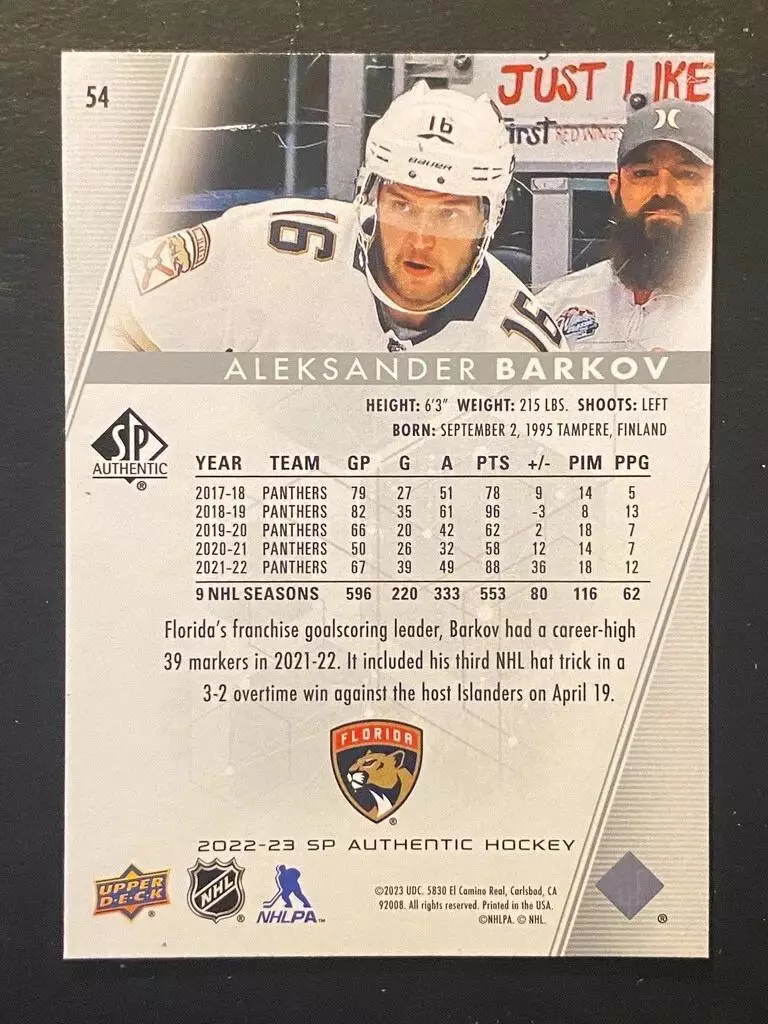 2022-23 SP Authentic #54 Aleksander Barkov 1