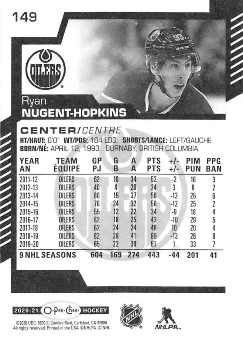 2020-21 O-Pee-Chee #149 Ryan Nugent-Hopkins 1