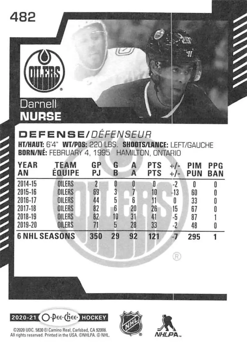 2020-21 O-Pee-Chee #482 Darnell Nurse 1