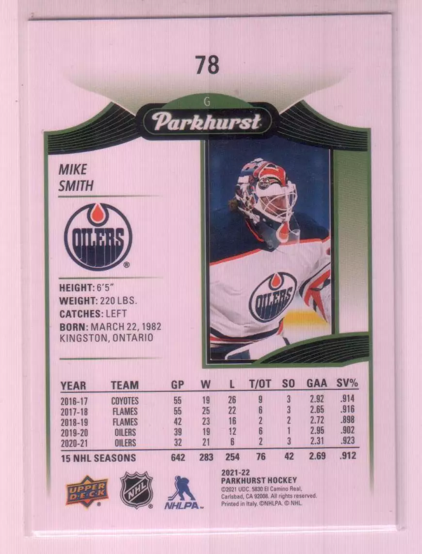 2021-22 Parkhurst #78 Mike Smith 1