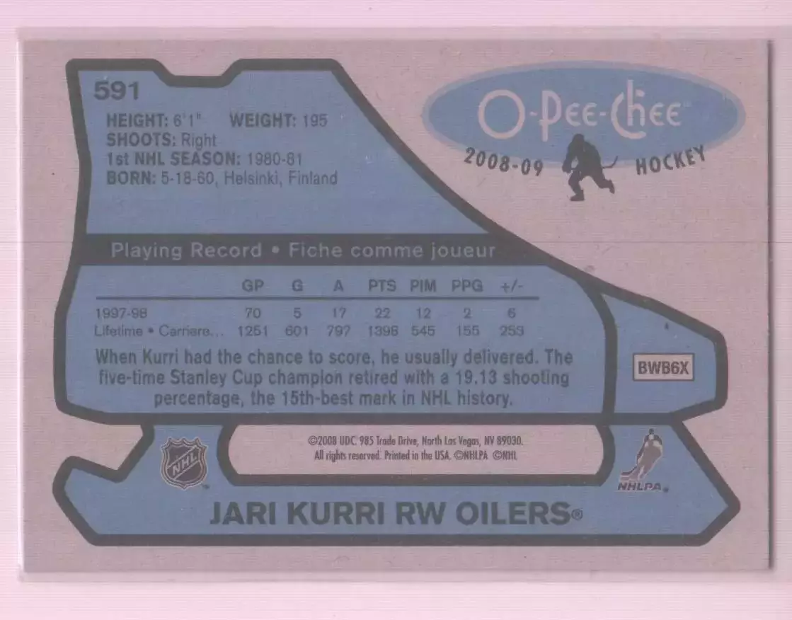 2008-09 O-Pee-Chee 1979-80 Retro #591 Jari Kurri 1