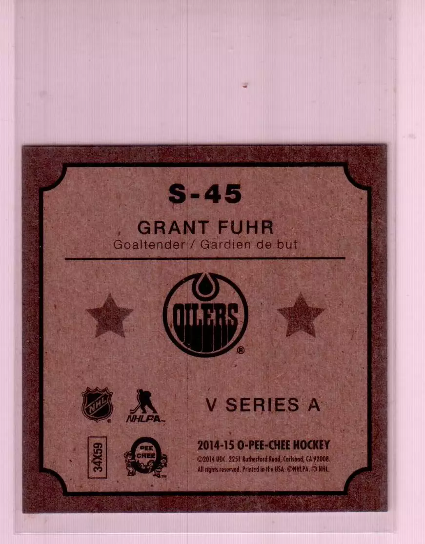2014-15 O-Pee-Chee V Series A #S45 Grant Fuhr 1