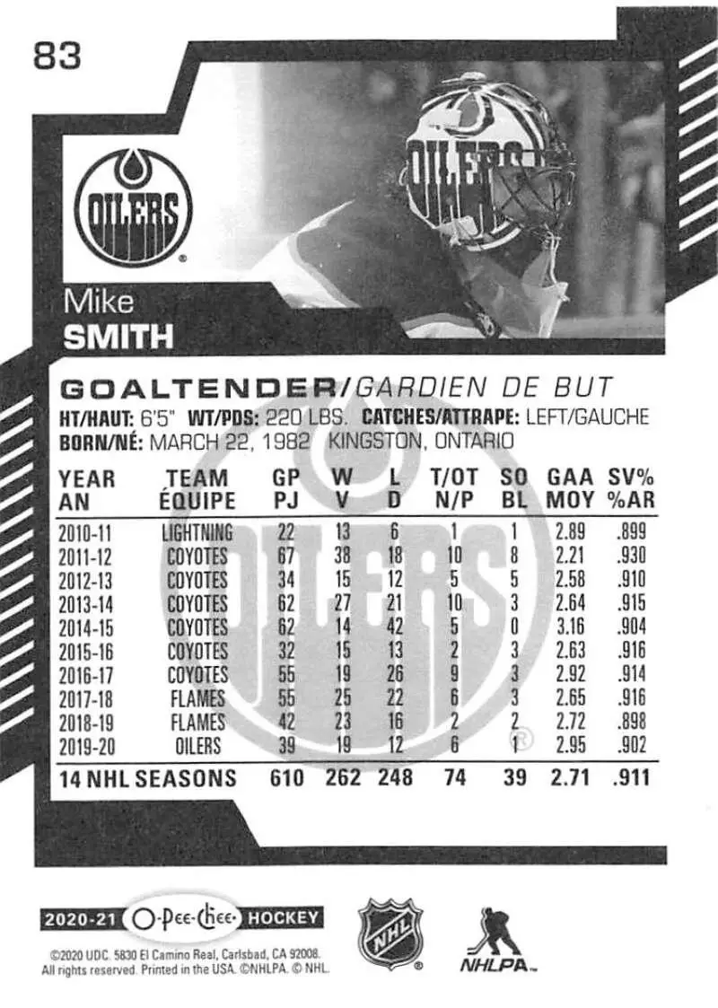 2020-21 O-Pee-Chee #83 Mike Smith 1