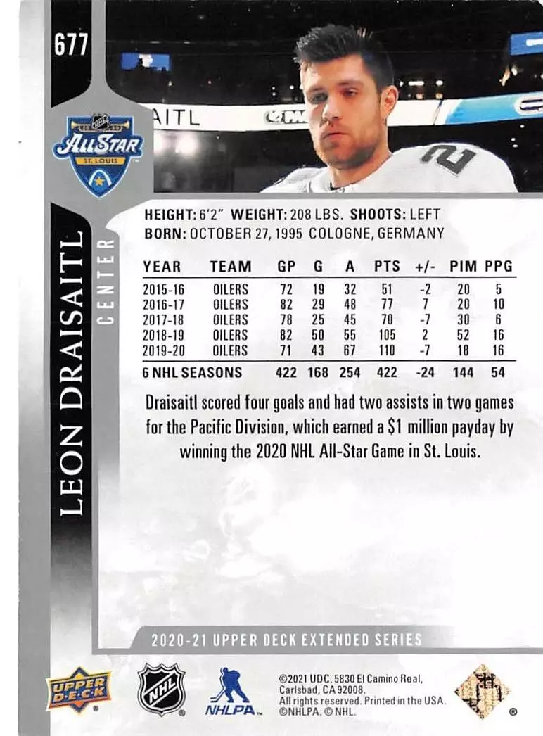 2020-21 Upper Deck #677 Leon Draisaitl AS 1