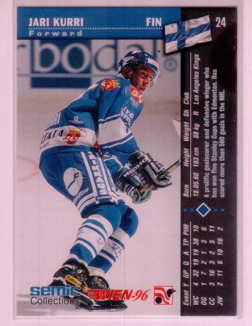 1996 Swedish Semic Wien #24 Jari Kurri 1