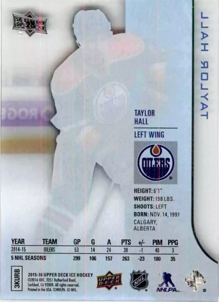2015-16 Upper Deck Ice #28 Taylor Hall 1