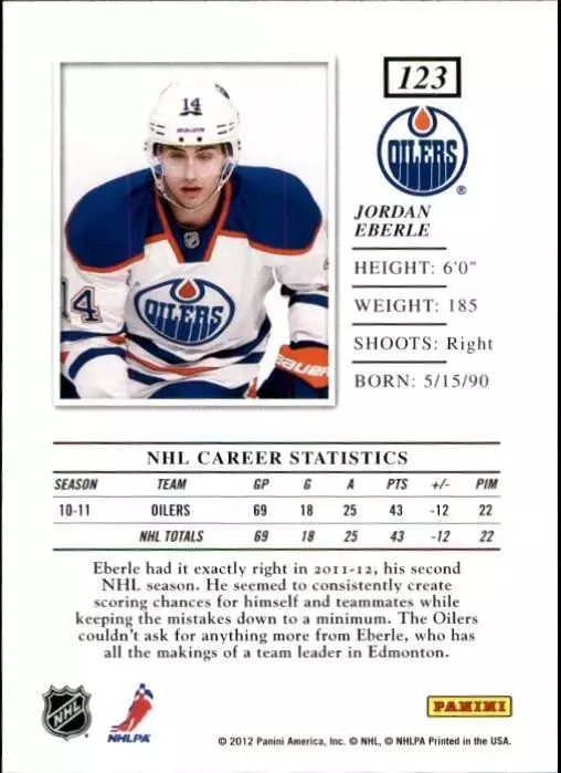 2011-12 Elite #123 Jordan Eberle 1