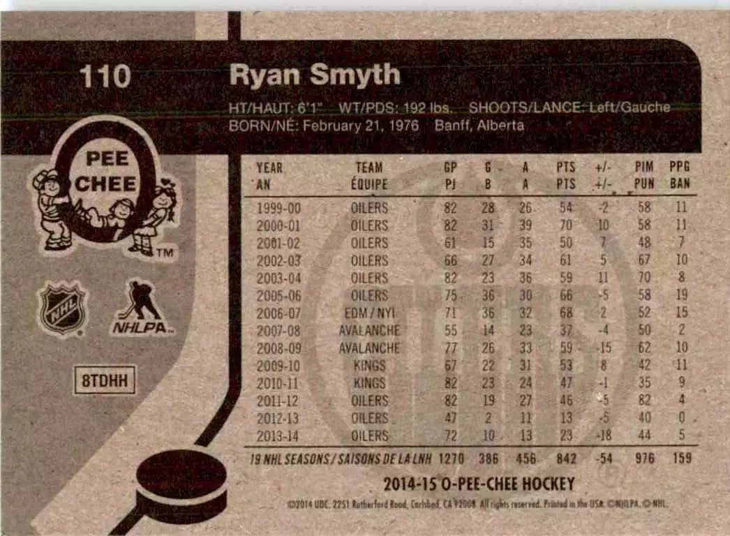 2014-15 O-Pee-Chee Retro #110 Ryan Smyth 1