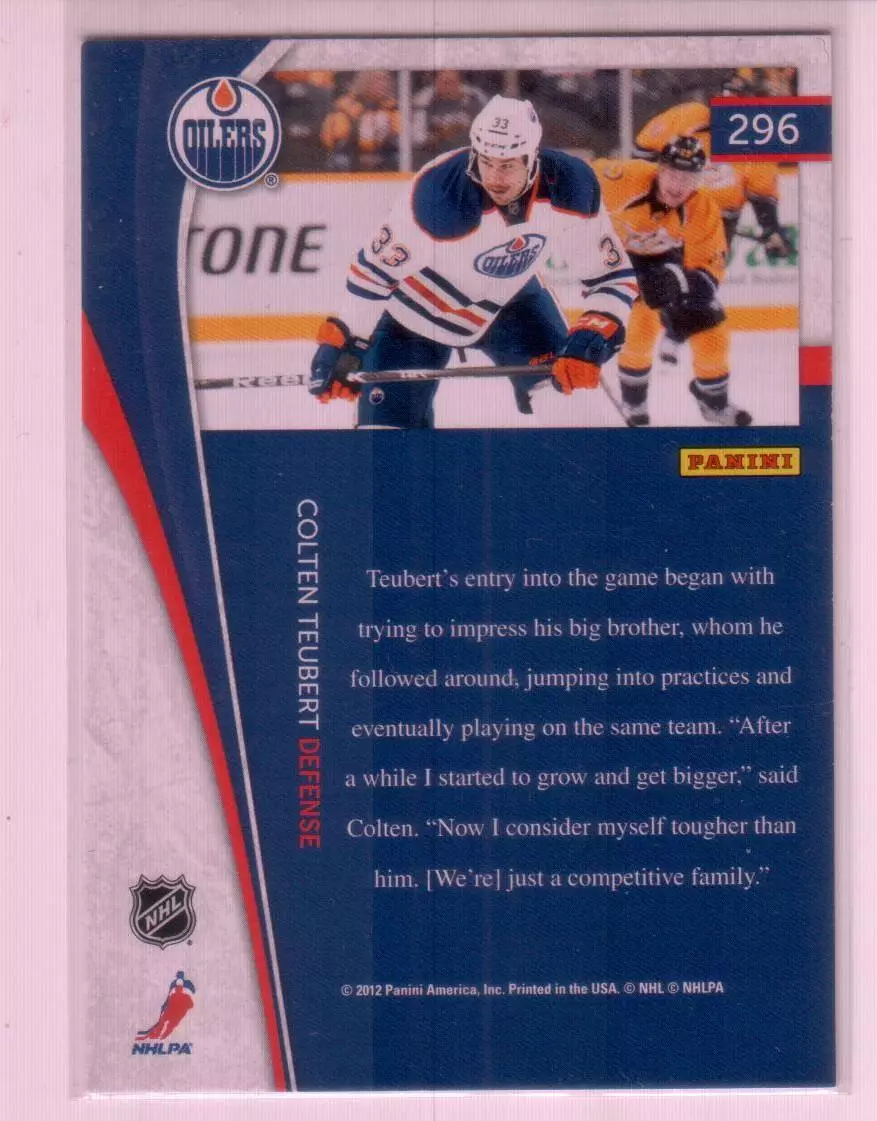 2011-12 Pinnacle #296 Colten Teubert RC 1