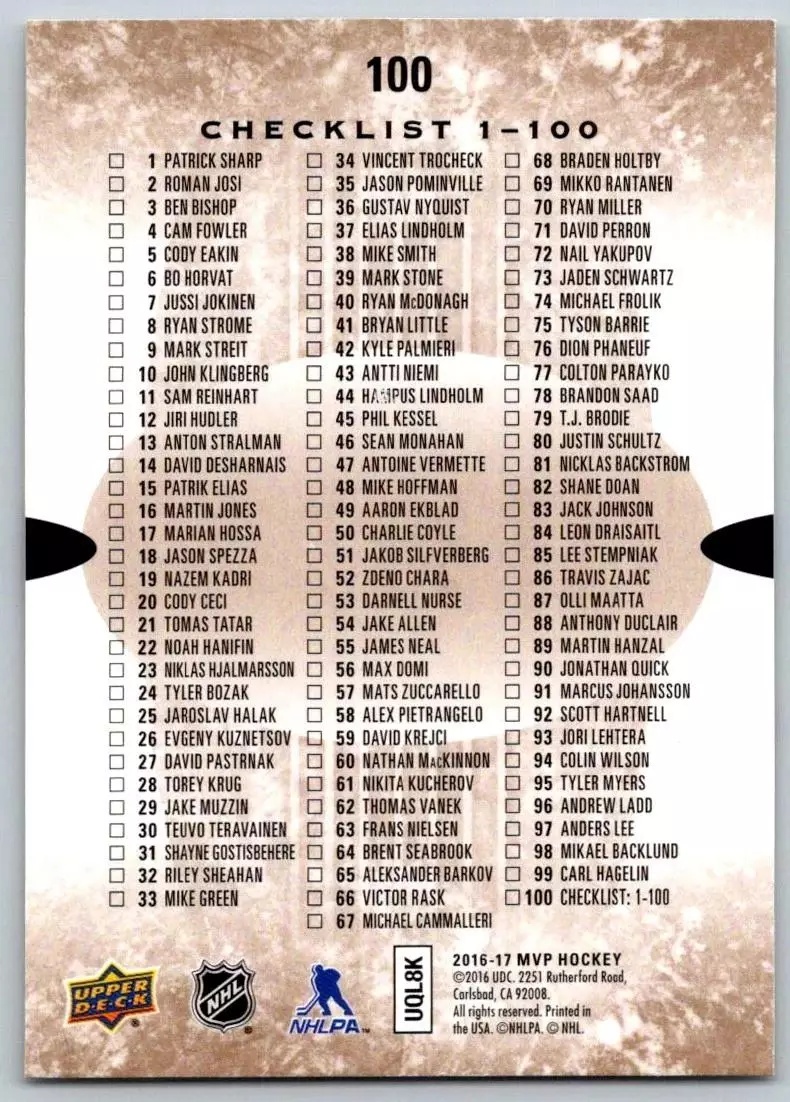 2016-17 Upper Deck MVP #100 Alexander Ovechkin CL 1