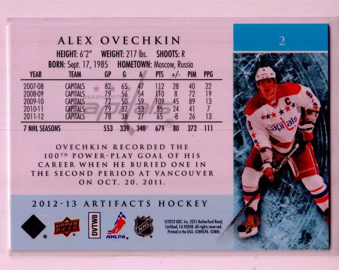 2012-13 Artifacts #2 Alexander Ovechkin 1