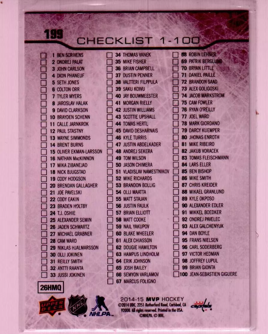 2014-15 Upper Deck MVP #199 Alexander Ovechkin CL 1