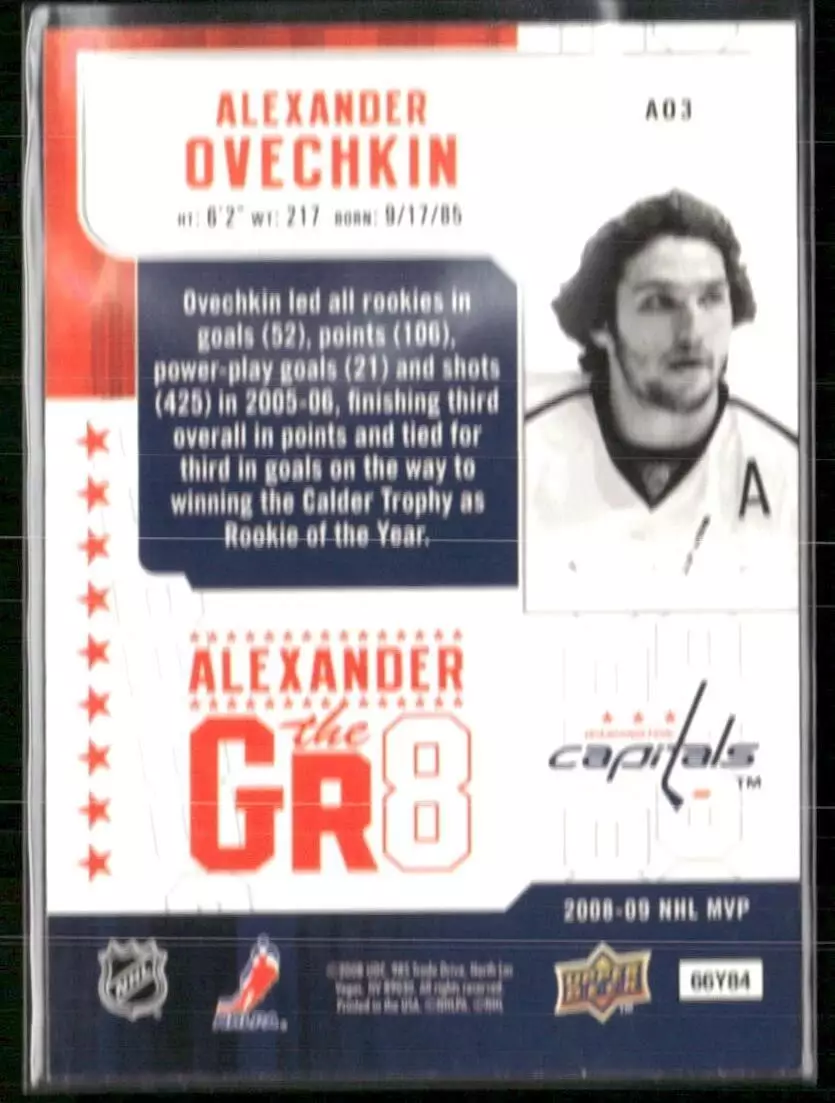 2008-09 Upper Deck MVP Alexander the Gr8 #AO3 Alexander Ovechkin 1