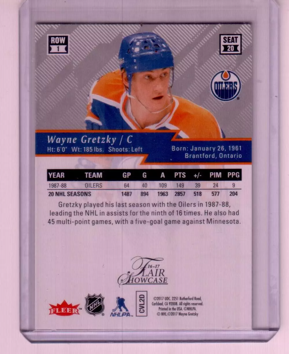 2016-17 Fleer Showcase Flair #20 Wayne Gretzky R1 1