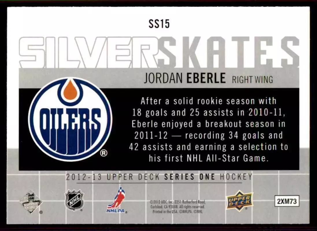 2012-13 Upper Deck Silver Skates #SS15 Jordan Eberle 1