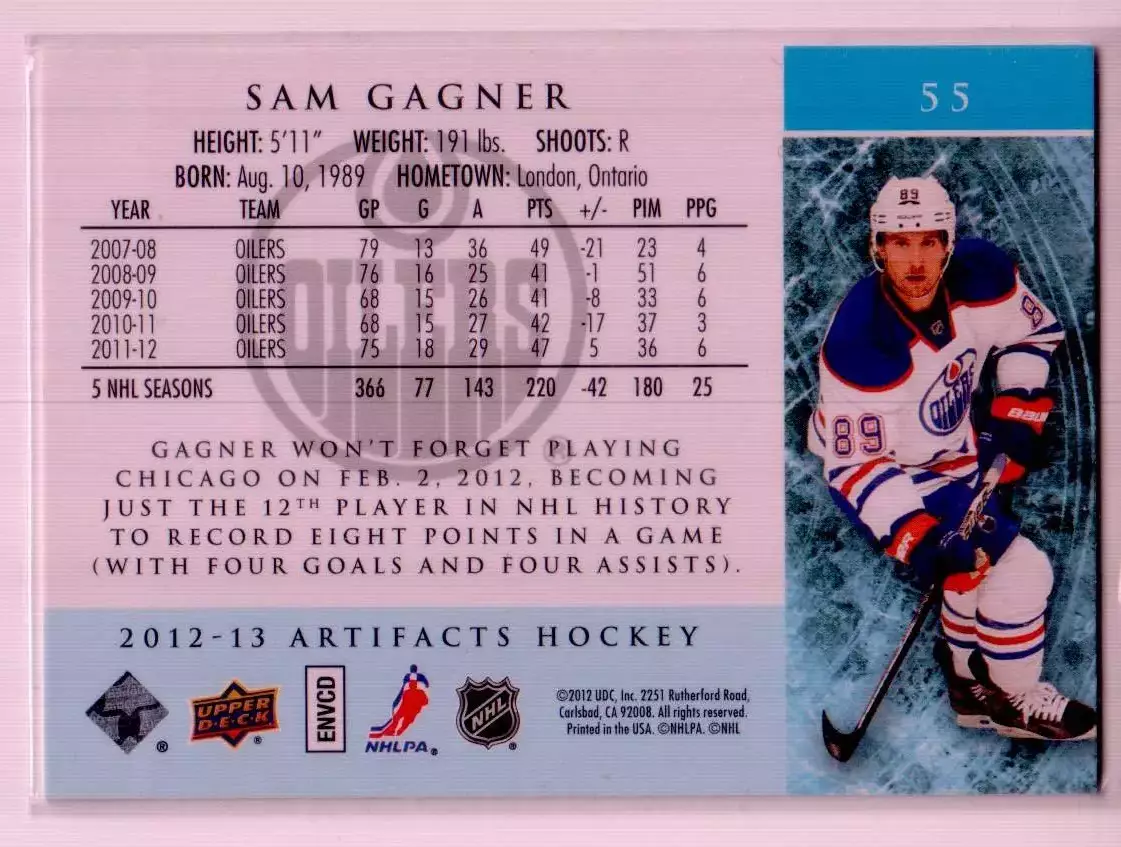 2012-13 Artifacts #55 Sam Gagner 1