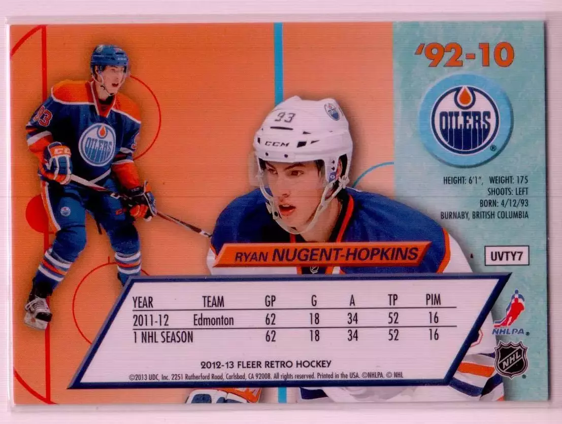 2012-13 Fleer Retro 1992-93 Ultra #9210 Ryan Nugent-Hopkins 1