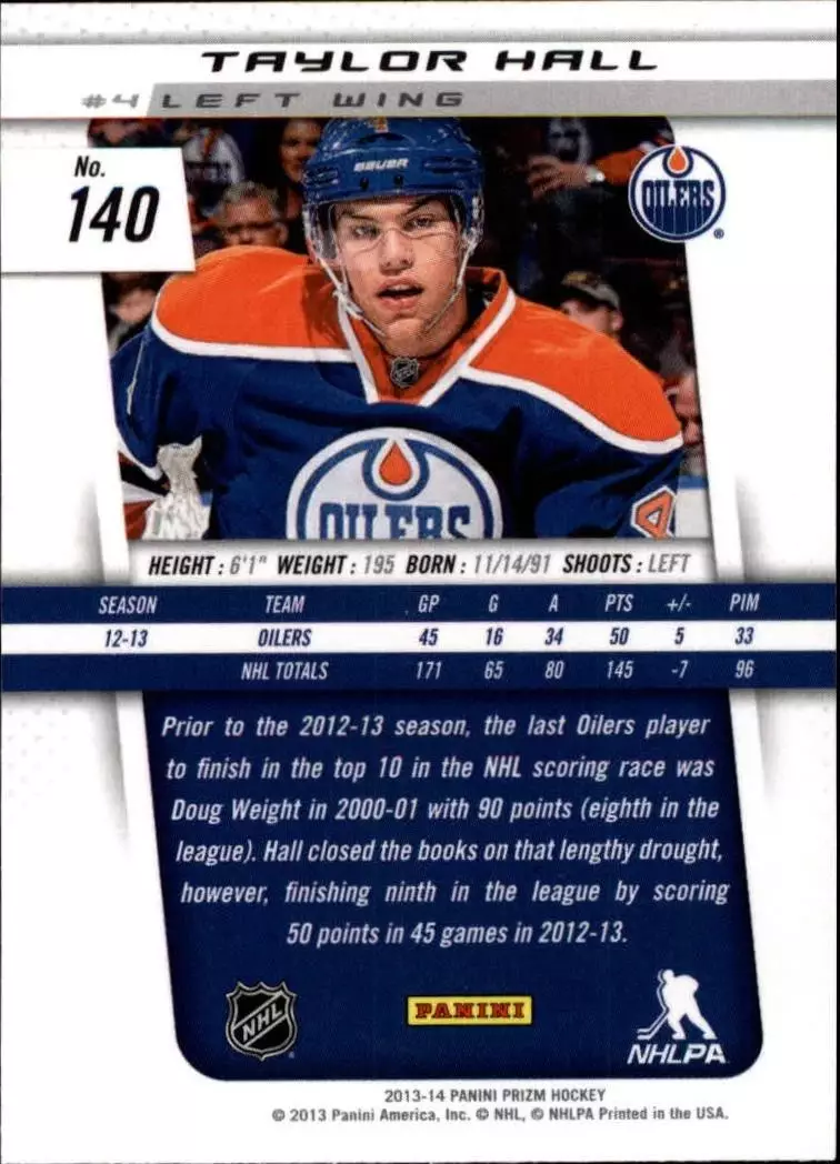 2013-14 Panini Prizm #140 Taylor Hall 1