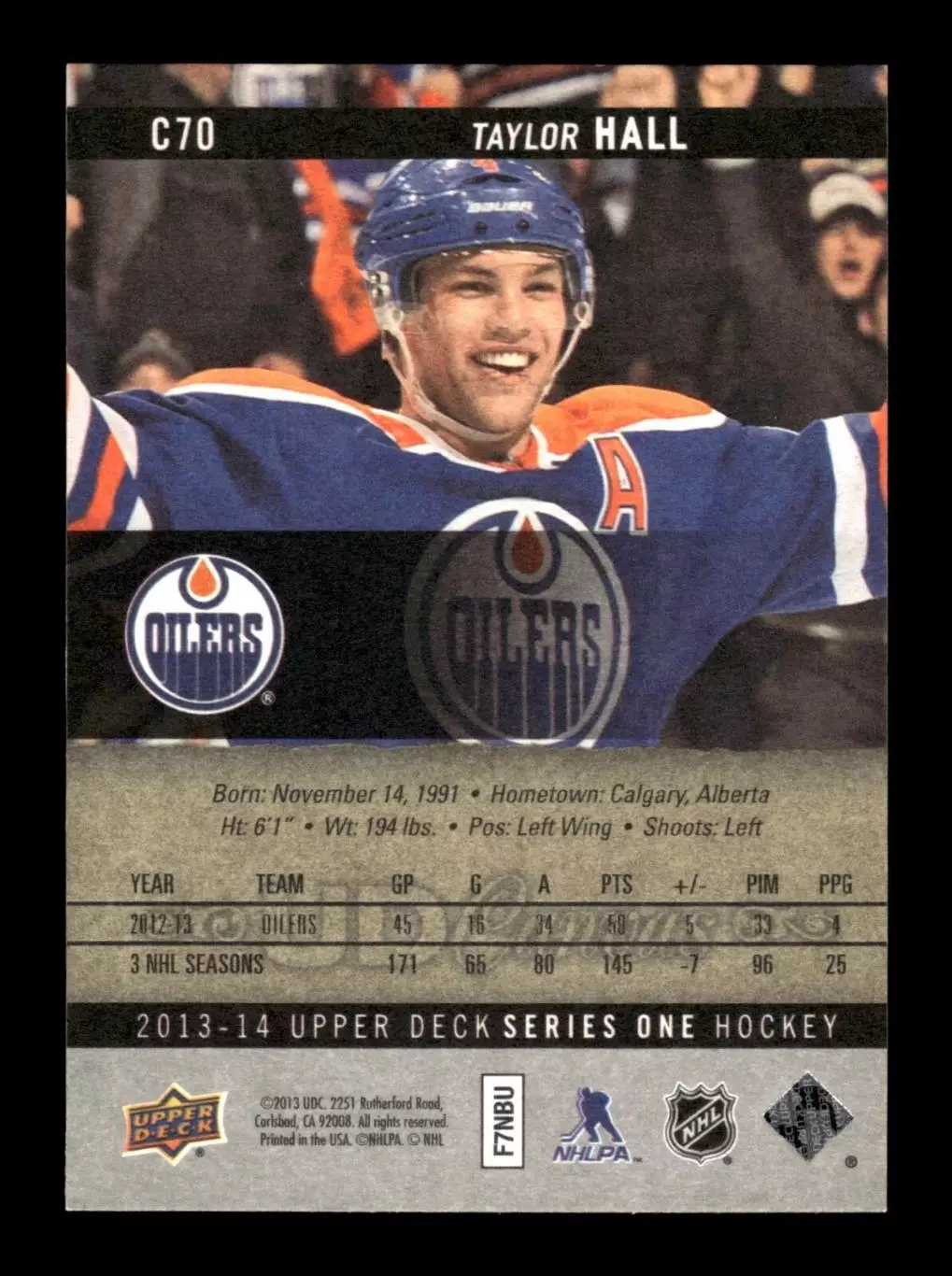 2013-14 Upper Deck Canvas #C70 Taylor Hall 1