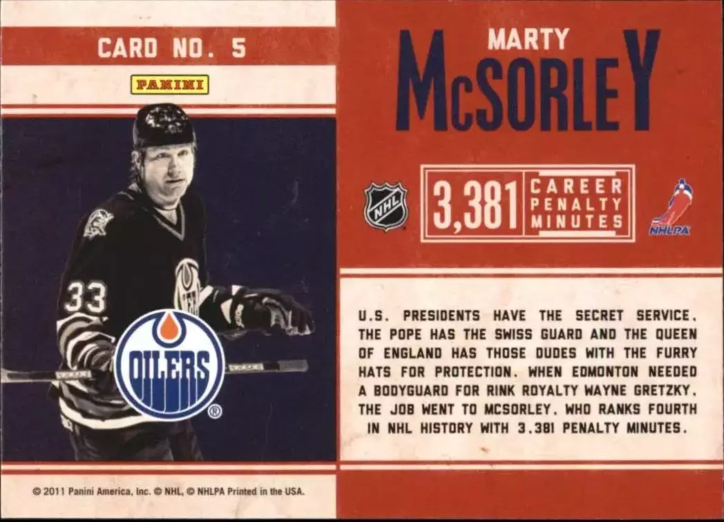 2011-12 Pinnacle Tough Times #5 Marty McSorley 1