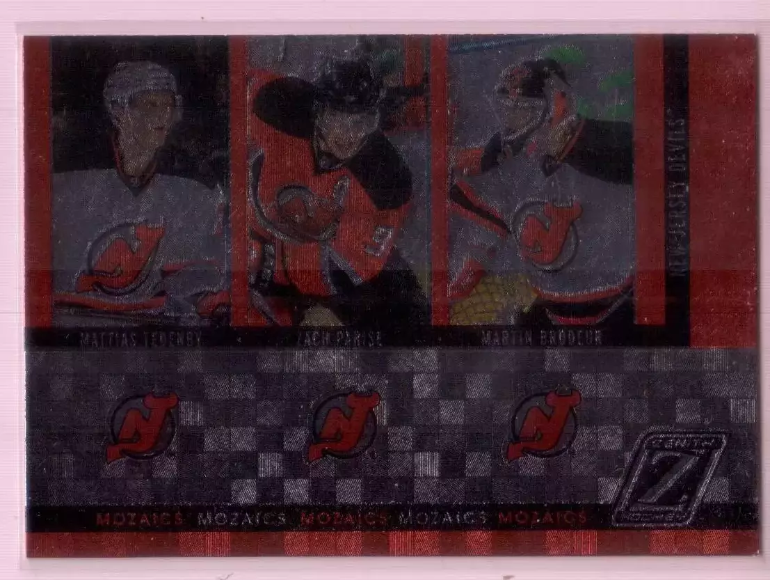 2010-11 Zenith Mozaics #14 Zach Parise/Martin Brodeur/Mattias Tedenby