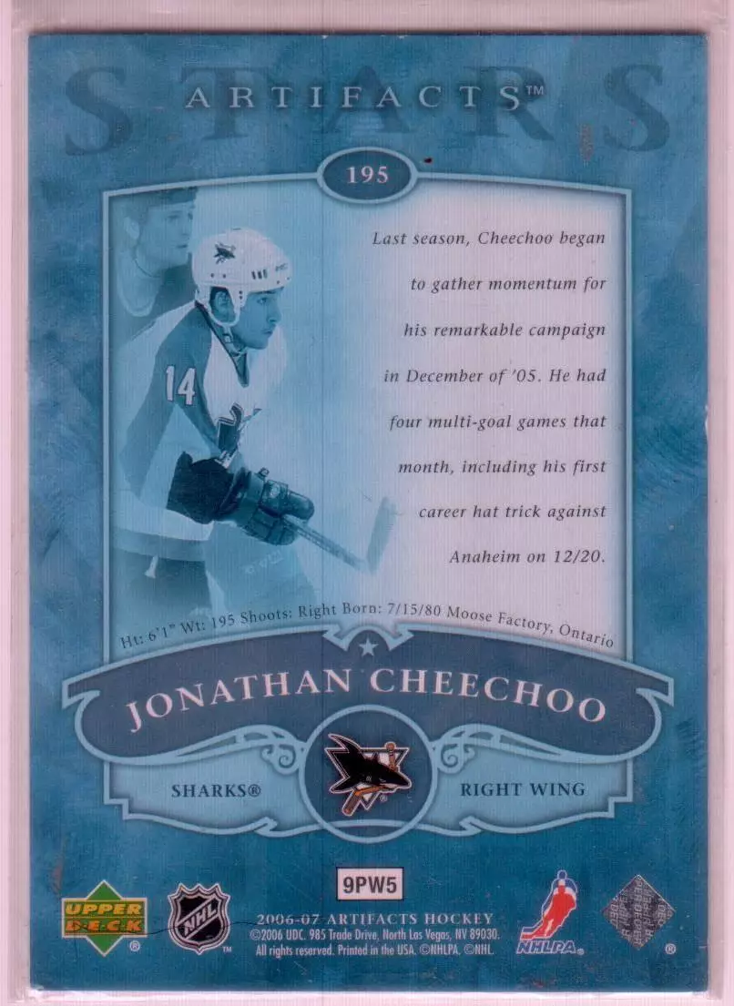 2006-07 Artifacts #195 Jonathan Cheechoo S 1