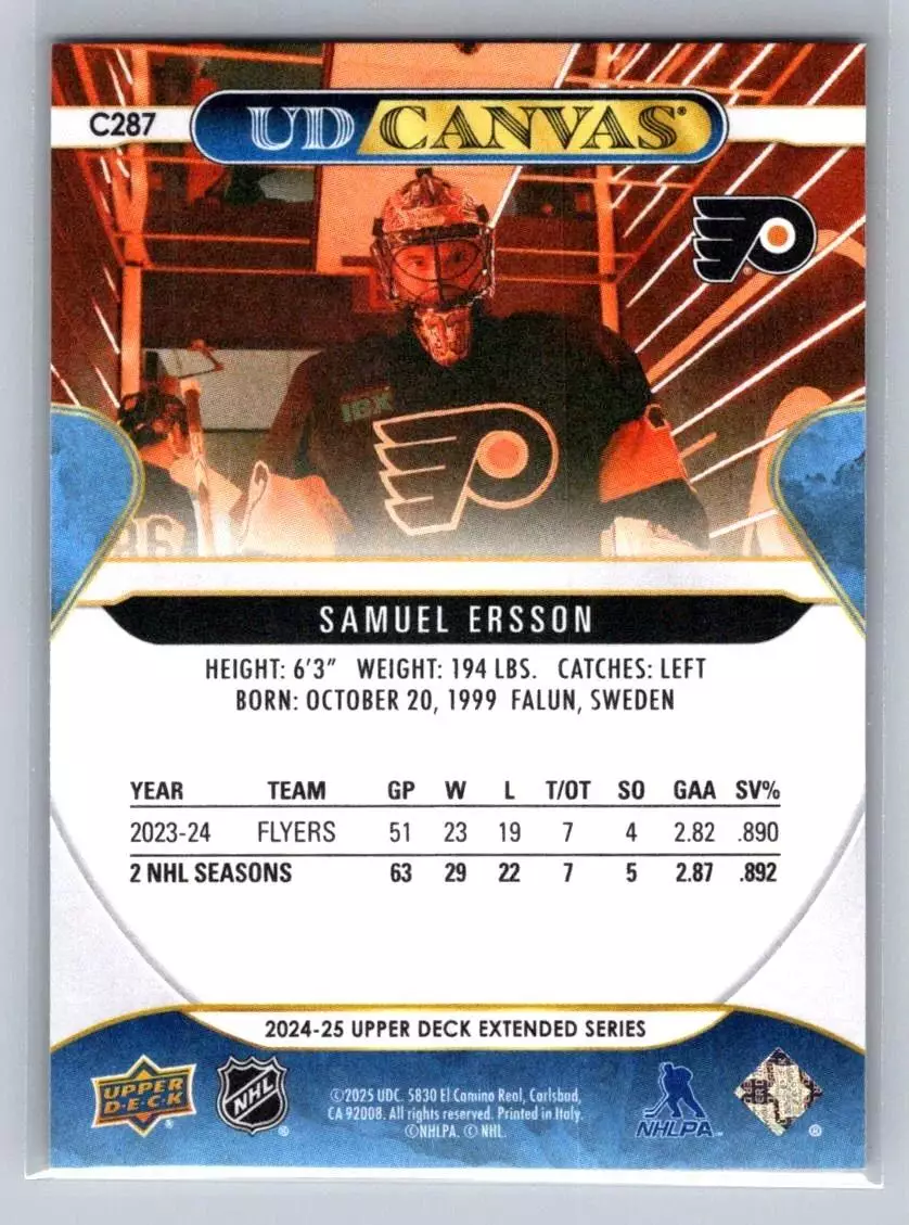 2024-25 Upper Deck UD Canvas #C287 Samuel Ersson 1