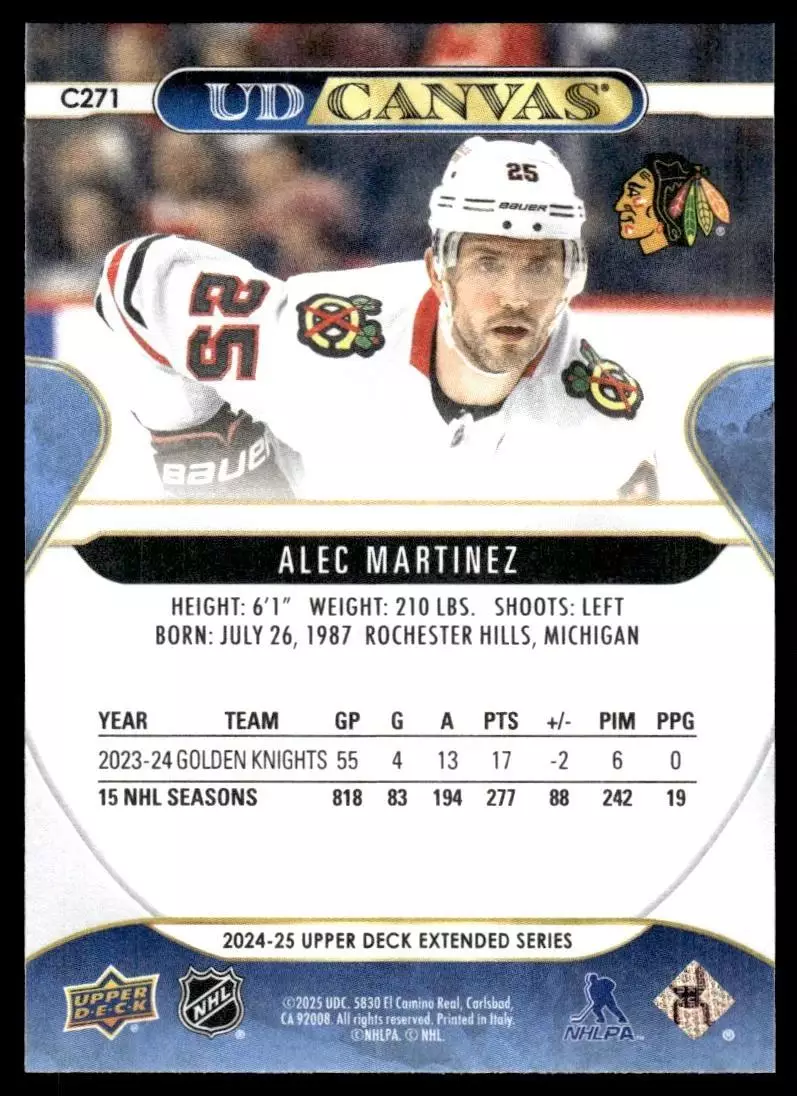 2024-25 Upper Deck UD Canvas #C271 Alec Martinez 1