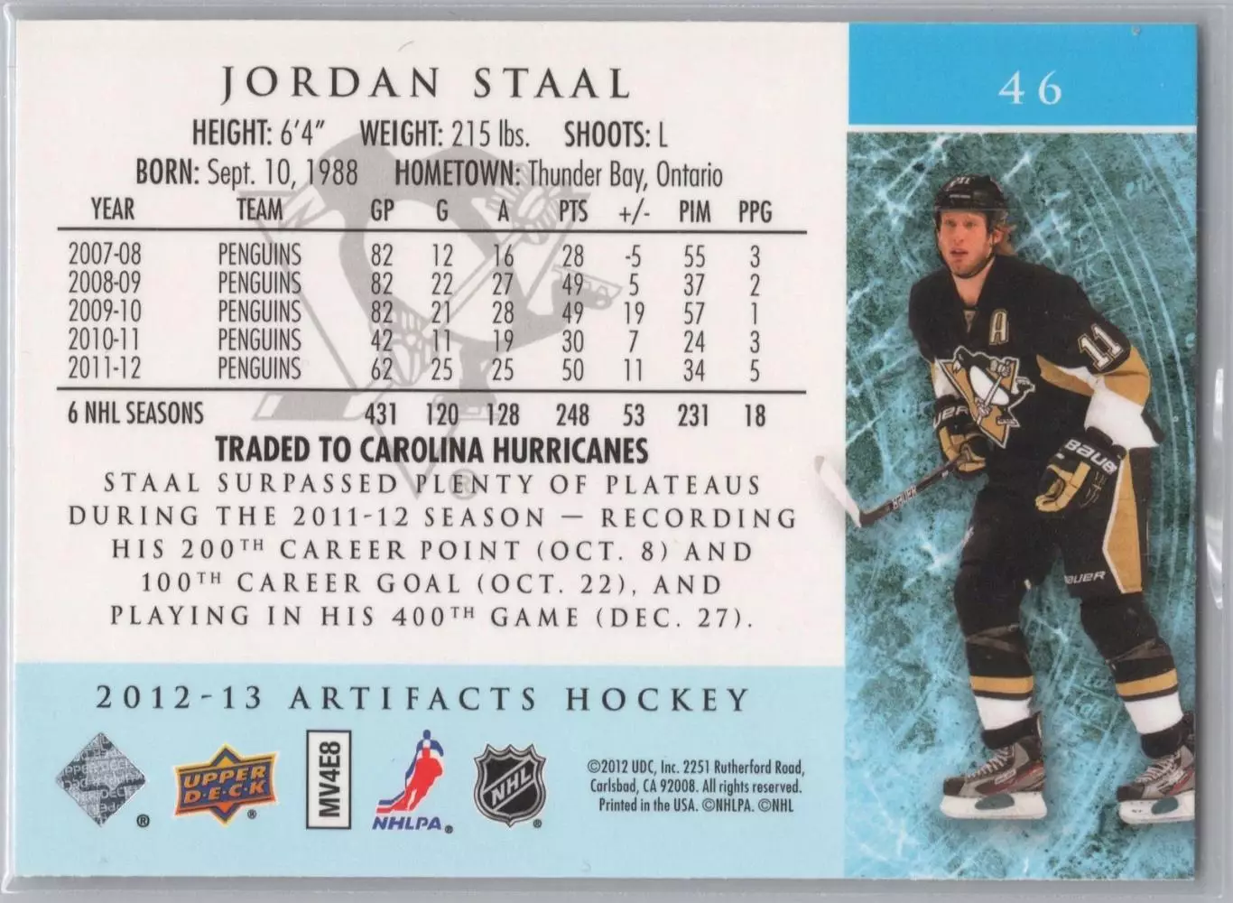 2012-13 Artifacts #46 Jordan Staal 1