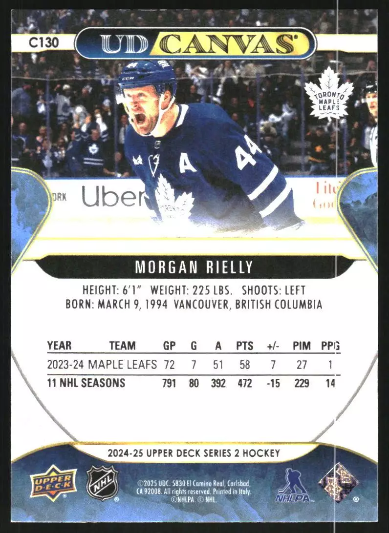 2024-25 Upper Deck UD Canvas #C130 Morgan Rielly 1