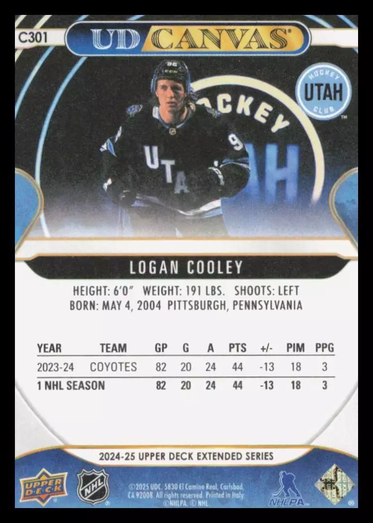 2024-25 Upper Deck UD Canvas #C301 Logan Cooley 1