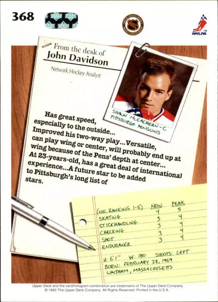 1992-93 Upper Deck #368 Shawn McEachern RR 1