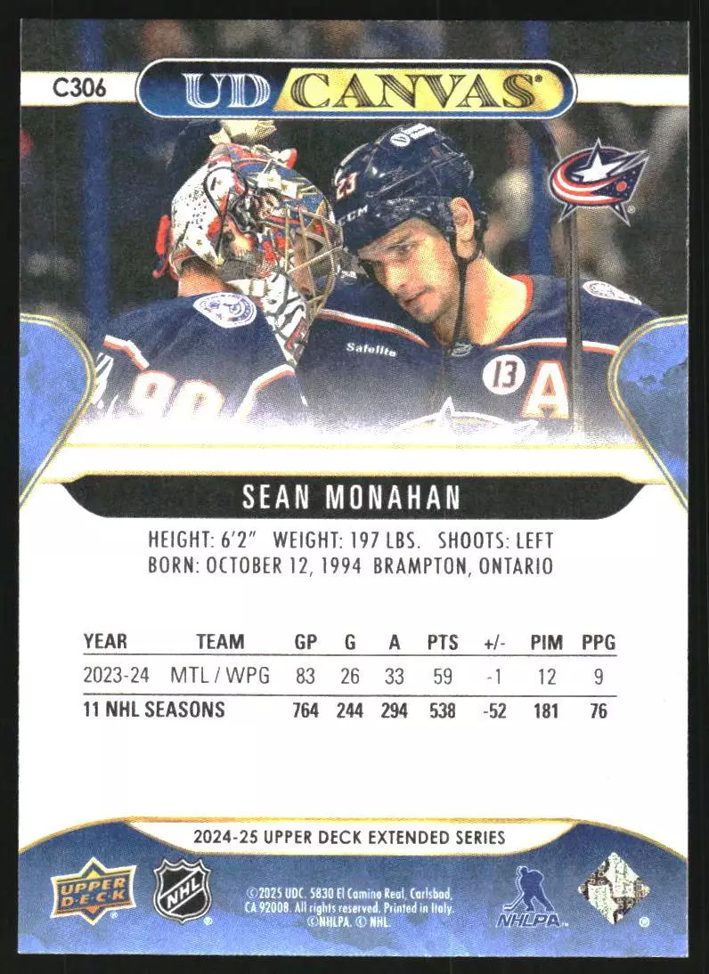 2024-25 Upper Deck UD Canvas #C306 Sean Monahan 1