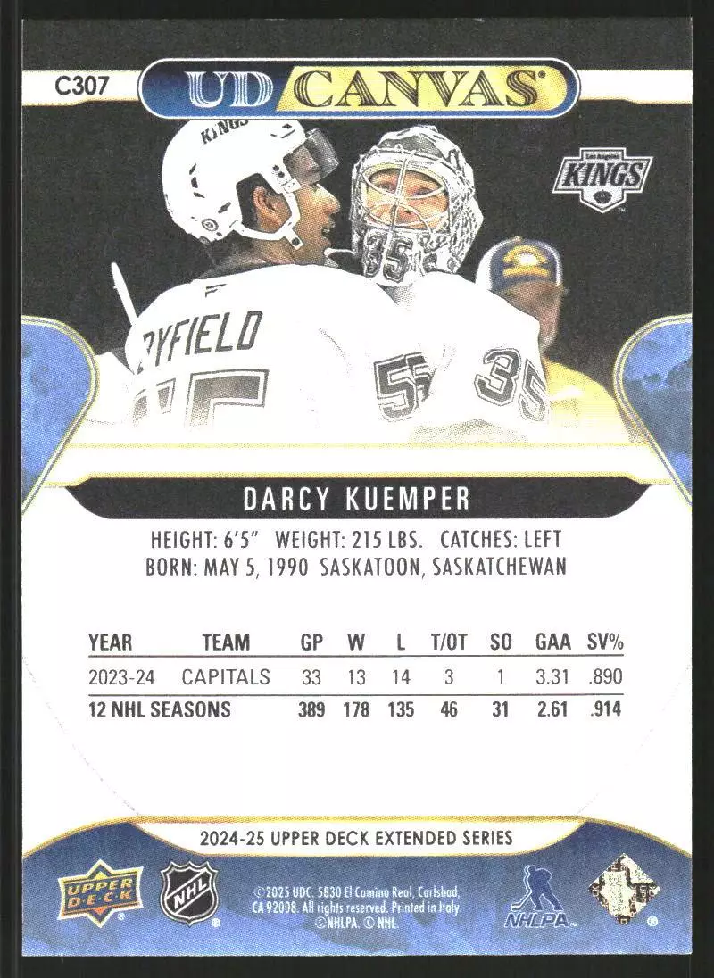 2024-25 Upper Deck UD Canvas #C307 Darcy Kuemper 1
