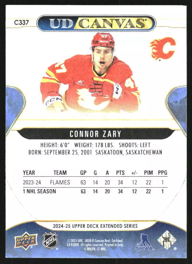 2024-25 Upper Deck UD Canvas #C337 Connor Zary 1