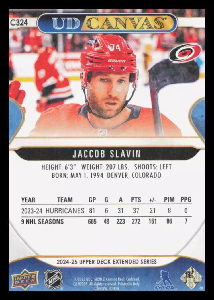 2024-25 Upper Deck UD Canvas #C324 Jaccob Slavin 1