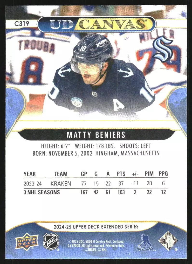 2024-25 Upper Deck UD Canvas #C319 Matty Beniers 1