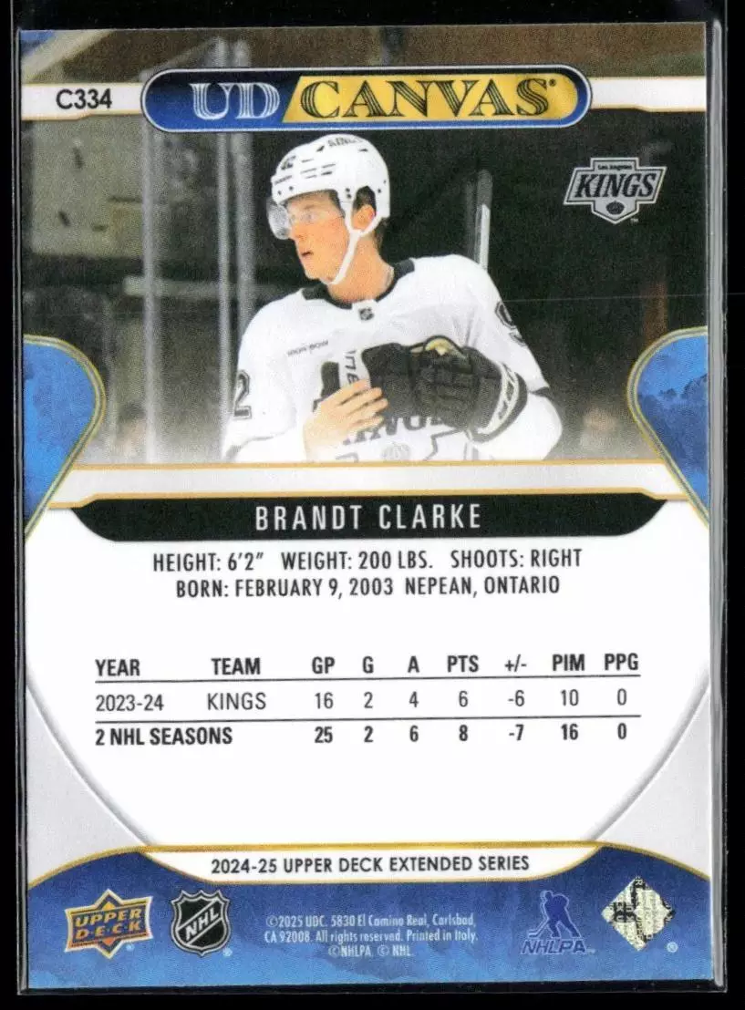 2024-25 Upper Deck UD Canvas #C334 Brandt Clarke 1