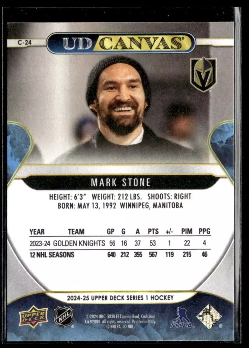 2024-25 Upper Deck UD Canvas #C24 Mark Stone 1