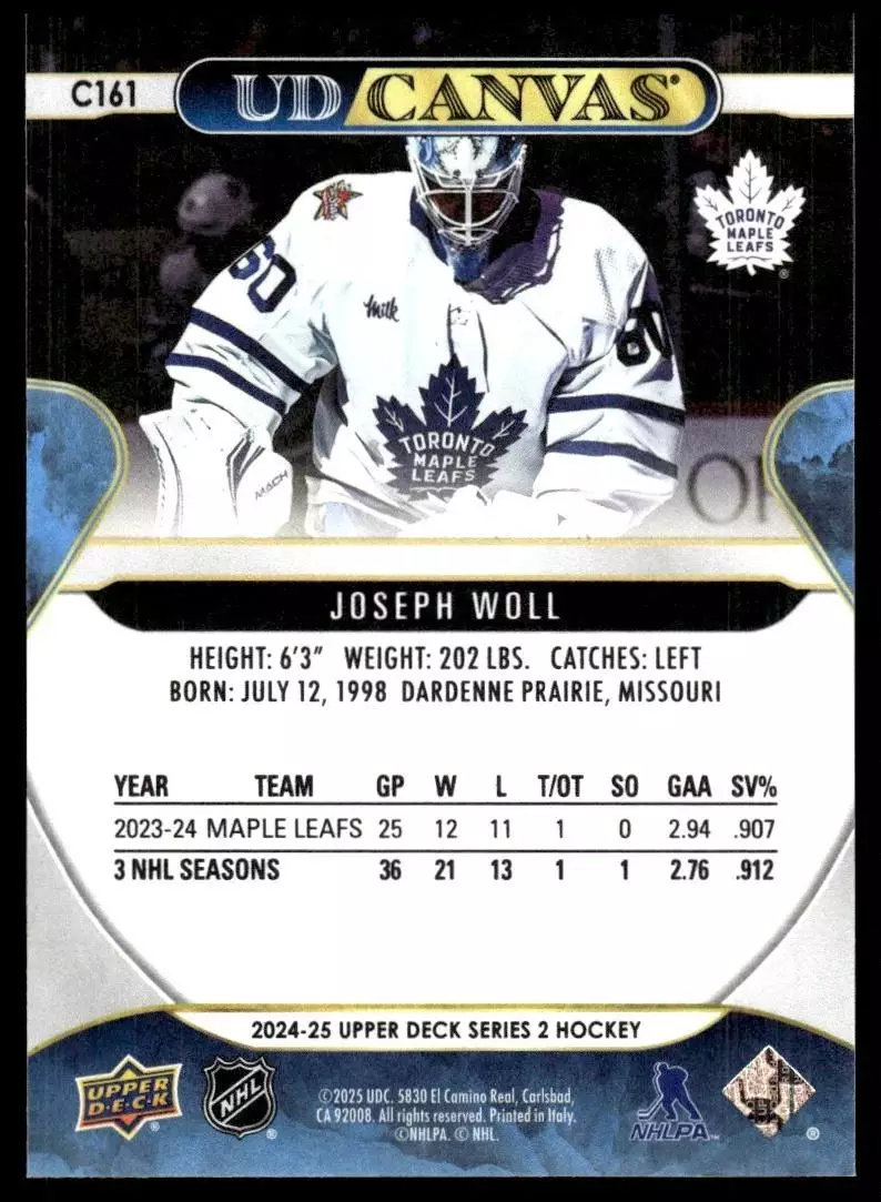 2024-25 Upper Deck UD Canvas #C161 Joseph Woll 1