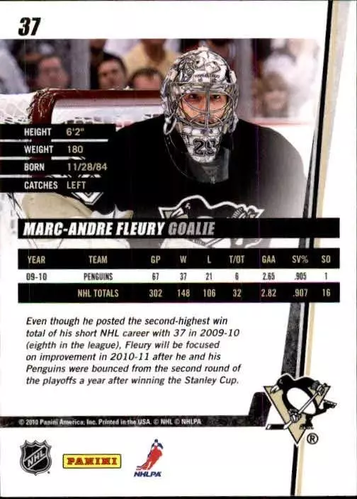 2010-11 Donruss #37 Marc-Andre Fleury 1