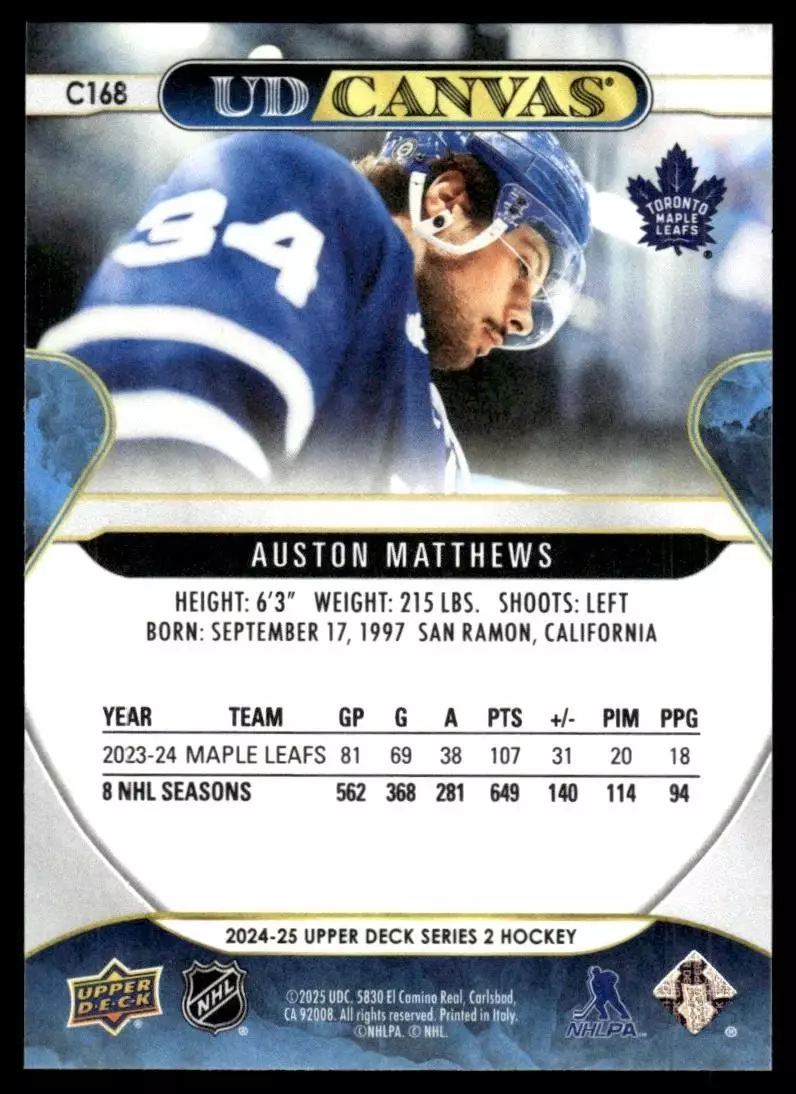 2024-25 Upper Deck UD Canvas #C168 Auston Matthews 1