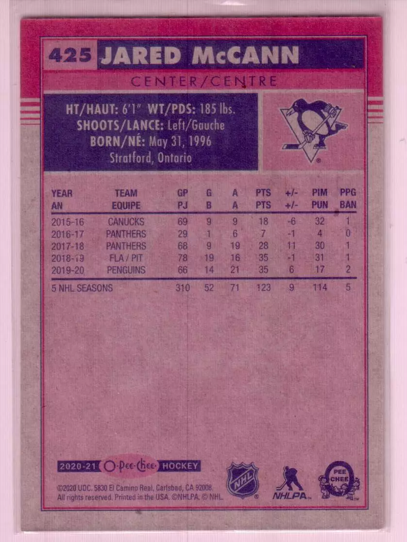 2020-21 O-Pee-Chee Retro #425 Jared McCann 1