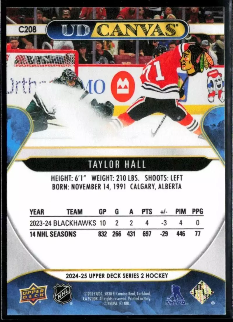 2024-25 Upper Deck UD Canvas #C208 Taylor Hall 1