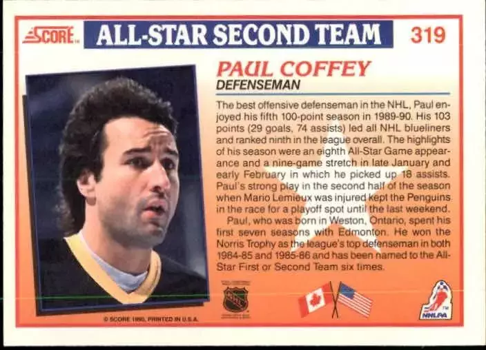 1990-91 Score #319 Paul Coffey AS2 1