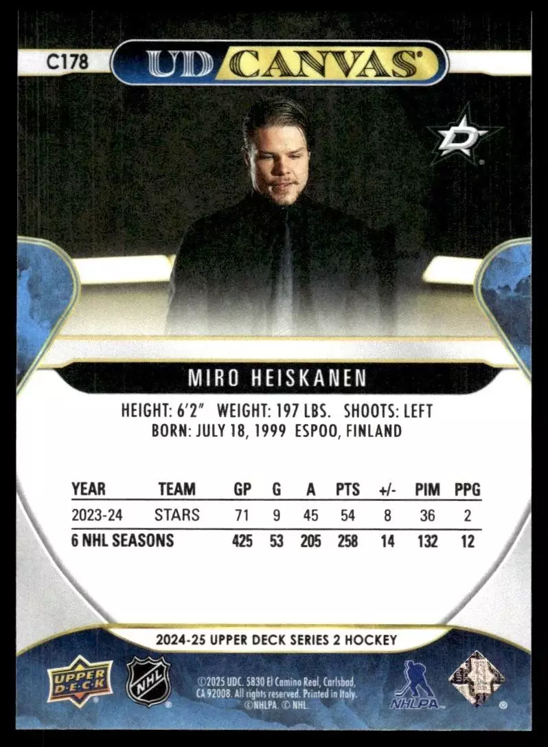 2024-25 Upper Deck UD Canvas #C178 Miro Heiskanen 1