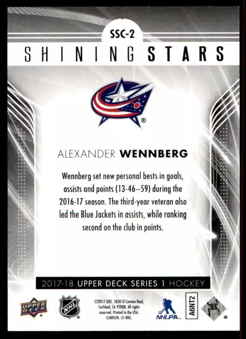 2017-18 Upper Deck Shining Stars Centers #SSC2 Alexander Wennberg 1