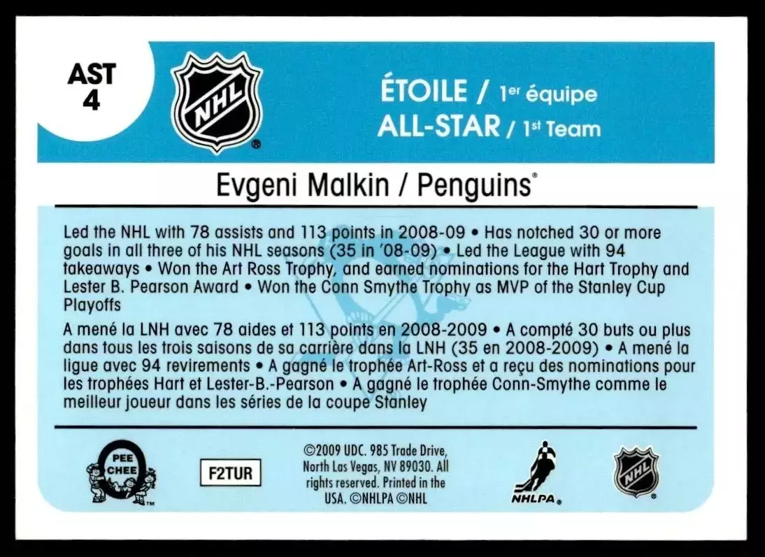 2009-10 O-Pee-Chee All Star Team #AST4 Evgeni Malkin 1